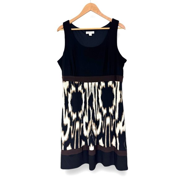 Coldwater Creek Ikat Print Sleeveless Scoop Neck Dress Summer‎ Size 18 Plus Sz - Picture 1 of 5